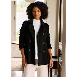 FRANK & EILEEN M Medium Belfast English Peacoat Jacket Triple Fleece Black